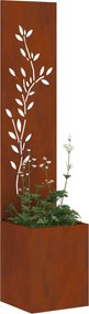 vidaXL Οθόνη Ιδιωτικότητας Κήπου Floral Σκ rusty 32 x 32 x 150 εκ