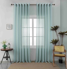 Κουρτίνα Με Κρίκο Ημιδιάφανη 270x290cm Πετρόλ 6023-6