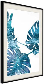 Αφίσα - Sapphire Monstera - 40x60 - Μαύρο - Με πασπαρτού