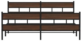 vidaXL Σκελετός Κρεβ. Χωρίς Στρώμα Καφέ Δρυς 193x203 εκ. Μεταλλικό