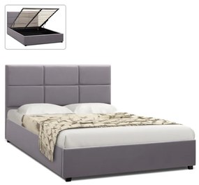 Κρεβάτι Kingston  βελούδινο με αποθηκευτικό χώρο χρώμα γκρι 160x200εκ. - 02