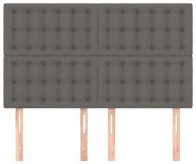 vidaXL Κεφαλάρια Κρεβατιού 4 τεμ. Γκρι 72x5x78/88 εκ. Συνθετικό Δέρμα
