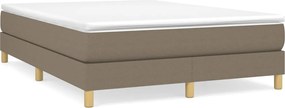 vidaXL Κρεβάτι Boxspring με Στρώμα Taupe 140x190 εκ. Υφασμάτινο