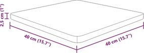 vidaXL Επιφάνεια Τραπεζιού Τετράγωνη 40x40x2,5 εκ. Μασίφ Ξύλο Δρυς