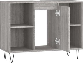 vidaXL Ντουλάπι Μπάνιου Γκρι Sonoma 80 x 33 x 60 εκ. από Επεξεργ. Ξύλο