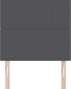 vidaXL LED κεφαλάρι Σκούρο Γκρι 100 cm Υφασμάτινο Κορντουρά