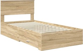 vidaXL Σκελετός Κρεβατιού Sonoma Δρυς 100 x 200 cm Επεξεργασμένο Ξύλο