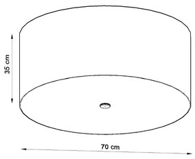 Sollux Φωτιστικό οροφής Otto 6,ύφασμα, γυαλί, χάλυβας,6xE27/60w