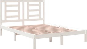 vidaXL Σκελετός Κρεβ. Χωρίς Στρώμα Λευκό 140x190 εκ Μασίφ Πεύκο