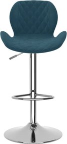 vidaXL Σκαμπό Μπαρ 2 τεμ. Μπλε Βελούδινα