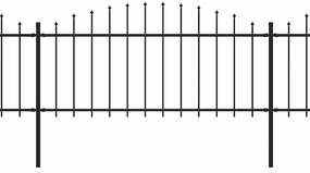 vidaXL Φράχτης Κήπου με Κορυφή Δόρυ από Ατσάλι 1603,5x75 εκ. Μαύρος