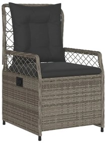 vidaXL Σετ Τραπεζαρίας Κήπου 5 τεμ. Γκρι Συνθ. Ρατάν με Μαξιλάρια