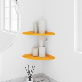vidaXL Πλωτό ράφι με ράφι 2 pcs Χαμομηλί κίτρινο 24 x 24 x 2 εκ