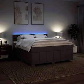 VidaXL Κρεβάτι Boxspring με Στρώμα Σκούρο Καφέ 180x200 εκ Υφασμάτινο