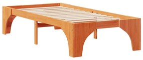 vidaXL Κρεβάτι δαπέδου Καφέ 90 x 200 cm Μασίφ ξύλο πεύκου