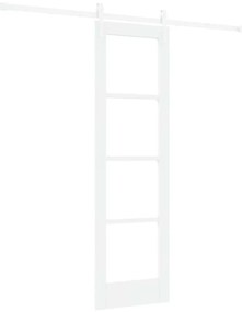 vidaXL Ολισθητή Πόρτα Λευκό 61 x 198.5 εκ. Ξύλο και μέταλλο