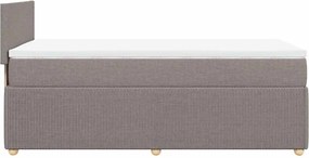 vidaXL Κρεβάτι Boxspring με Στρώμα Taupe 100 x 200 εκ. Υφασμάτινο