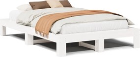 vidaXL Σκελετός Κρεβ. Χωρίς Στρώμα Λευκό 135x190 εκ Μασίφ Πεύκο