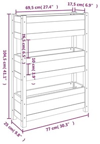 Ζαρντινιέρα Λευκή 77x25x104,5 εκ. από Μασίφ Ξύλο Πεύκου - Λευκό