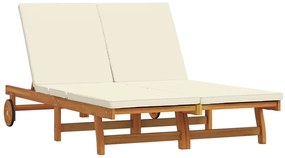 vidaXL Ξαπλώστρα 2-πρόσωπο Καφέ 125 x 200 x 84 εκ. Μασίφ ξύλο ακακίας