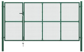 vidaXL Πόρτα Περίφραξης Κήπου Πράσινη 350 x 150 εκ. Ατσάλινη