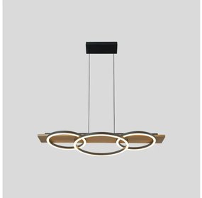 Κρεμαστό Φωτιστικό Οροφής LED 40W Καφέ Ξύλο CCT Dimmable Maroc-40STR SunLight-MAROC-40STR-Καφέ MAROC-40STR