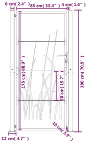 ΠΥΛΗ ΚΗΠΟΥ ΜΕ ΣΧΕΔΙΟ ΓΡΑΣΙΔΙ 105 X 180 ΕΚ. ΑΠΟ ΑΤΣΑΛΙ CORTEN 153176