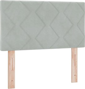 vidaXL LED κεφαλάρι Ανοιχτό γκρι 80 cm Βελούδο