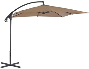 Ομπρέλα Κρεμαστή Χρώμα Taupe 250 x 250 εκ. με Ατσάλινο Ιστό - Μπεζ-Γκρι