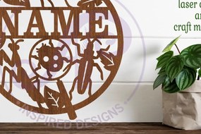 Σετ των 3 Intra απο ξύλο plywood 3mm-4mm πάχος Σύμβολο ονόματος εντόμου Bug Δίασταση 6x6 cm INTRAFABR-101566397