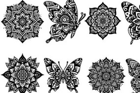 Σετ των 2 Intra απο ξύλο plywood 3mm-4mm πάχος 3D Butterfly Mandala Δίασταση 30x30 cm INTRAFABR-101008265