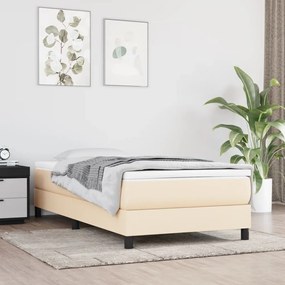 Πλαίσιο Κρεβατιού Boxspring Κρεμ 90 x 200 εκ. Υφασμάτινο - Κρεμ