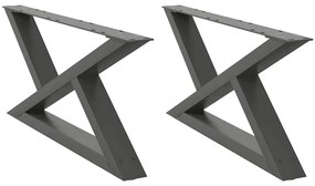 vidaXL Πόδια Τραπεζιού Σαλονιού 2 τεμ. Ανθρακί 70x(30-31,3) εκ. Ατσάλι