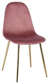 CELINA Καρέκλα Χρώμιο Χρυσό, Velure Antique Pink 45x54x85cm ΕΜ907,2GV
