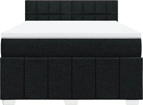 vidaXL Κρεβάτι Boxspring με Στρώμα Μαύρο 160x200 εκ. Υφασμάτινο