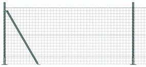 vidaXL Φράχτης με Στήλες. Πράσινο 0.8 x 10 m Ατσάλι