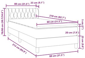 BOX SPRING ΚΡΕΒΑΤΙ ΜΕ ΣΤΡΩΜΑ ΣΚΟΥΡΟ ΜΠΛΕ 80X210 ΕΚ. ΒΕΛΟΥΔΙΝΟ 3317761