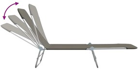 vidaXL Ξαπλώστρες Πτυσσόμενες 2 τεμ. Γκρι από Ατσάλι / Ύφασμα