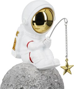 Figure Astronaut Synthetic Resin Grey White 2 Assorted 10X14X18Cm 10X14X18Cm