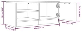 Έπιπλα Τηλεόρασης 2 τεμ. Λευκό 80 x 35 x 36,5 εκ. Επεξεργ. Ξύλο - Λευκό