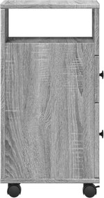 vidaXL Ντουλάπι Μπάνιου Στενό με Ροδάκια Γκρι Επεξεργασμένο Ξύλο