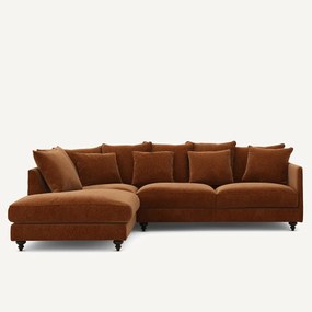 Γωνιακός καναπές-κρεβάτι από βελούδο, Lazare