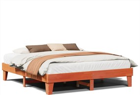 vidaXL Σκελετός Κρεβ. Χωρίς Στρώμα Καφέ Κεριού 200x200 εκ Μασίφ Πεύκο