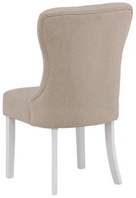 Καρέκλα Dallas 3307, Κρεμ, Άσπρο, 101x55x68cm, Ταπισερί, Ξύλινα, Ξύλο: Δρυς | Epipla1.gr