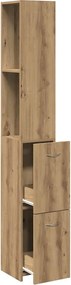 vidaXL Ντουλάπι μπάνιου Δρυς τεχνίτης 25x25x170 cm Κατασκευασμένο ξύλο