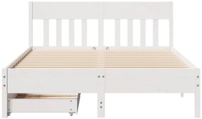 vidaXL Σκελετός Κρεβ. Χωρίς Στρώμα Λευκό 160x200 εκ Μασίφ Πεύκο