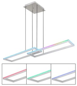 Κρεμαστό Φωτιστικό Οροφής LED RGB 40W Ασημί Salmos 67209-45H Globo Lighting-67209-45H-Ασημί 67209-45H