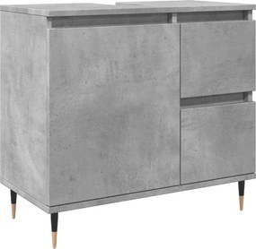 vidaXL Ντουλάπι Μπάνιου Γκρι Σκυροδέματος 65x33x60 εκ. Επεξ. Ξύλο