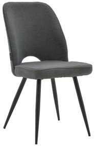 Renish boucle chair gray-metallic black leg 61x47x91.5cm 61x47x91.5 εκ.