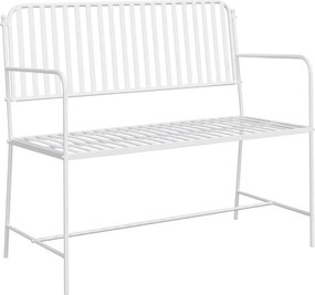 vidaXL Παγκάκι κήπου Απλό Λευκό 103,5 x 51,5 x 90 εκ. Ατσάλι